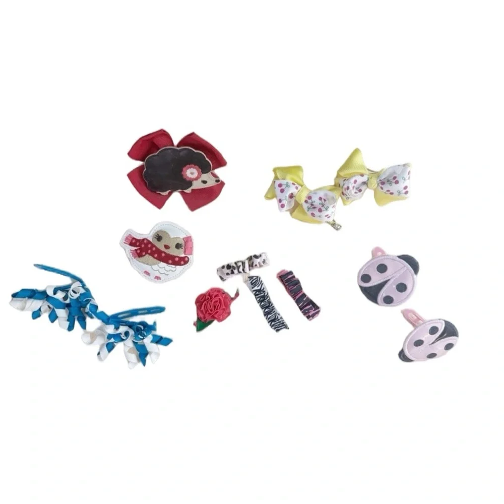 Girls Hair Clip Lot Gymboree Bows Ladybug Floral Boutique Collection